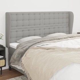 Cabecero con orejas de tela gris claro 163x23x118/128 cm de , Cabeceros y pies de cama - Ref: Foro24-3118396, Precio: 137,60 ...