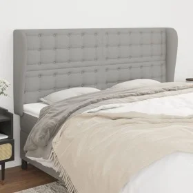 Cabecero con orejas de tela gris claro 163x23x118/128 cm de , Cabeceros y pies de cama - Ref: Foro24-3118396, Precio: 133,89 ...