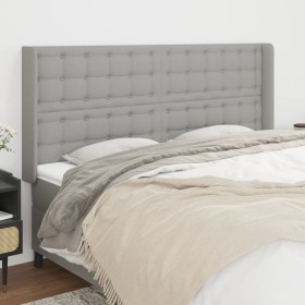 Cabecero con orejas de tela gris claro 163x16x118/128 cm de , Cabeceros y pies de cama - Ref: Foro24-3120020, Precio: 134,92 ...
