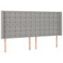 Cabecero con orejas de tela gris claro 163x16x118/128 cm de , Cabeceros y pies de cama - Ref: Foro24-3120020, Precio: 134,92 ...