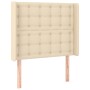 Cabecero con orejas de tela color crema 83x16x118/128 cm de , Cabeceros y pies de cama - Ref: Foro24-3119993, Precio: 79,00 €...