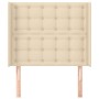 Cabecero con orejas de tela color crema 83x16x118/128 cm de , Cabeceros y pies de cama - Ref: Foro24-3119993, Precio: 79,00 €...