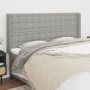 Cabecero con orejas de tela gris claro 203x16x118/128 cm de , Cabeceros y pies de cama - Ref: Foro24-3120036, Precio: 128,56 ...