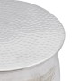 Taburete/mesita de centro de aluminio martillado plateado de vidaXL, Mesas auxiliares - Ref: Foro24-242324, Precio: 84,69 €, ...