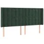 Headboard with dark green velvet ears 203x16x118/128cm by , Headboards and footboards - Ref: Foro24-3120083, Price: 150,74 €,...