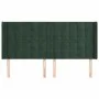 Headboard with dark green velvet ears 203x16x118/128cm by , Headboards and footboards - Ref: Foro24-3120083, Price: 150,74 €,...