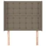 Headboard with ears in taupe gray fabric 103x16x118/128 cm by , Headboards and footboards - Ref: Foro24-3120008, Price: 83,73...