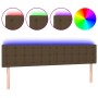 Cabecero con LED de tela marrón oscuro 200x5x78/88 cm de , Cabeceros y pies de cama - Ref: Foro24-3122071, Precio: 84,89 €, D...