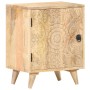 Mesita de noche tallada de madera maciza de mango 40x30x50 cm de vidaXL, Mesitas de noche - Ref: Foro24-320232, Precio: 127,4...