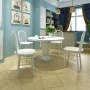Sillas de comedor 4 unidades madera maciza de caucho blanco de vidaXL, Sillas de comedor - Ref: Foro24-242027, Precio: 262,95...