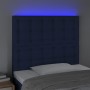 Cabecero con luces LED tela azul 80x5x118/128 cm de , Cabeceros y pies de cama - Ref: Foro24-3122838, Precio: 69,02 €, Descue...