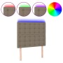 Cabecero con luces LED tela gris taupe 100x5x118/128 cm de , Cabeceros y pies de cama - Ref: Foro24-3122852, Precio: 84,64 €,...