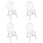 Sillas de comedor 4 unidades madera maciza de caucho blanco de vidaXL, Sillas de comedor - Ref: Foro24-242027, Precio: 270,34...