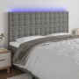 Cabecero con luces LED tela gris oscuro 160x5x118/128 cm de , Cabeceros y pies de cama - Ref: Foro24-3122865, Precio: 172,29 ...