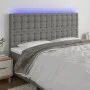Headboard with LED lights dark gray fabric 160x5x118/128 cm by , Headboards and footboards - Ref: Foro24-3122865, Price: 167,...