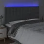 Headboard with LED lights dark gray fabric 160x5x118/128 cm by , Headboards and footboards - Ref: Foro24-3122865, Price: 167,...