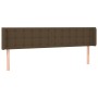 Cabecero con LED de tela marrón oscuro 203x16x78/88 cm de , Cabeceros y pies de cama - Ref: Foro24-3123695, Precio: 92,24 €, ...