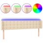 Cabecero con LED de tela crema 163x16x78/88 cm de , Cabeceros y pies de cama - Ref: Foro24-3123681, Precio: 80,82 €, Descuent...