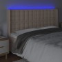 Cabecero con LED cuero sintético capuchino 183x16x118/128cm de , Cabeceros y pies de cama - Ref: Foro24-3124155, Precio: 162,...