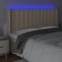 Headboard with LED cappuccino synthetic leather 183x16x118/128cm by , Headboards and footboards - Ref: Foro24-3124155, Price:...