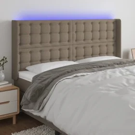 Kopfteil mit LED aus taupegrauem Stoff 163x16x118/128 cm von , Kopf- und Fußteile - Ref: Foro24-3124492, Preis: 135,60 €, Rab...