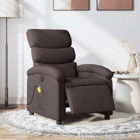Sillón reclinable de masaje eléctrico tela marrón oscuro en Sillones | Comprar online en Foru.es