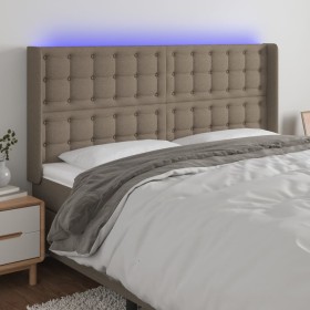 Cabecero con LED de tela gris taupe 203x16x118/128 cm de , Cabeceros y pies de cama - Ref: Foro24-3124508, Precio: 157,37 €, ...