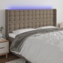 Cabecero con LED de tela gris taupe 203x16x118/128 cm de , Cabeceros y pies de cama - Ref: Foro24-3124508, Precio: 157,37 €, ...