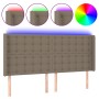 Cabecero con LED de tela gris taupe 203x16x118/128 cm de , Cabeceros y pies de cama - Ref: Foro24-3124508, Precio: 157,37 €, ...