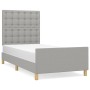 Estructura de cama con cabecero de tela gris claro 80x200 cm de , Camas y somieres - Ref: Foro24-3125333, Precio: 139,37 €, D...