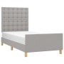 Estructura de cama con cabecero de tela gris claro 80x200 cm de , Camas y somieres - Ref: Foro24-3125333, Precio: 139,37 €, D...