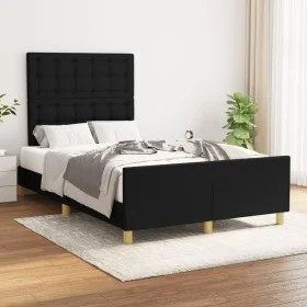 Bed frame with black fabric headboard 120x200 cm by , Beds and slatted bases - Ref: Foro24-3125367, Price: 194,62 €, Discount: %