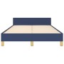 Estructura de cama con cabecero de tela azul 120x200 cm de , Camas y somieres - Ref: Foro24-3125371, Precio: 172,87 €, Descue...