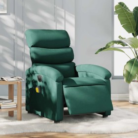 Sillón reclinable de masaje eléctrico tela verde oscuro en Sillones | Comprar online en Foru.es