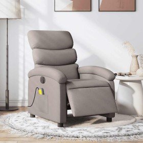 Sillón reclinable de masaje eléctrico tela gris taupe en Sillones | Comprar online en Foru.es