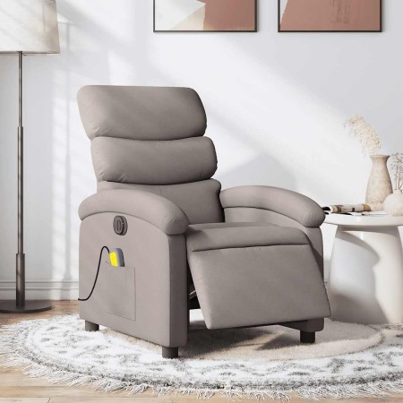 Sillón reclinable de masaje eléctrico tela gris taupe en Sillones | Comprar online en Foru.es
