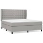 Cama box spring con colchón tela gris claro 160x200 cm de , Camas y somieres - Ref: Foro24-3128293, Precio: 596,24 €, Descuen...