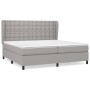 Cama box spring con colchón tela gris claro 200x200 cm de , Camas y somieres - Ref: Foro24-3128309, Precio: 714,47 €, Descuen...