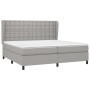 Cama box spring con colchón tela gris claro 200x200 cm de , Camas y somieres - Ref: Foro24-3128309, Precio: 714,47 €, Descuen...