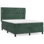 Cama box spring con colchón terciopelo verde oscuro 140x190 cm de , Camas y somieres - Ref: Foro24-3129390, Precio: 574,18 €,...