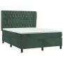Box spring bed with dark green velvet mattress 140x190 cm by , Beds and slatted bases - Ref: Foro24-3129390, Price: 572,72 €,...