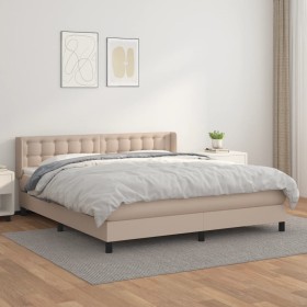 Cama box spring con colchón cuero sintético capuchino 180x200cm de , Camas y somieres - Ref: Foro24-3130798, Precio: 548,80 €...