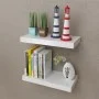 Estantes flotantes de pared 2 uds MDF blanco para libros/DVD de vidaXL, Estantes y estanterías - Ref: Foro24-242182, Precio: ...