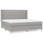 Cama box spring con colchón tela gris claro 200x200 cm de , Camas y somieres - Ref: Foro24-3132337, Precio: 652,40 €, Descuen...