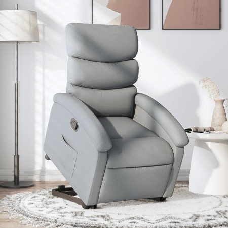 Sillón reclinable elevable de tela gris claro en Sillones | Comprar online en Foru.es