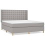 Cama box spring con colchón tela gris claro 160x200 cm de , Camas y somieres - Ref: Foro24-3132321, Precio: 580,62 €, Descuen...