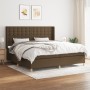Cama box spring con colchón tela marrón oscuro 200x200 cm de , Camas y somieres - Ref: Foro24-3132340, Precio: 692,71 €, Desc...