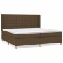 Cama box spring con colchón tela marrón oscuro 200x200 cm de , Camas y somieres - Ref: Foro24-3132340, Precio: 692,71 €, Desc...