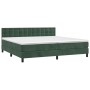 Cama box spring colchón y LED terciopelo verde oscuro 200x200cm de , Camas y somieres - Ref: Foro24-3134666, Precio: 615,47 €...
