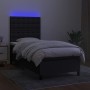 Cama box spring colchón y luces LED tela negro 80x200 cm de , Camas y somieres - Ref: Foro24-3135151, Precio: 312,83 €, Descu...